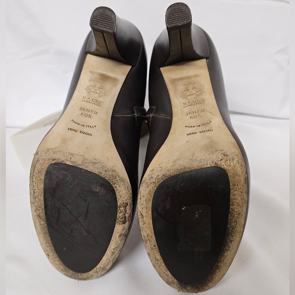 Bally Chanya Suede And Leather Heel Boots In Tan And Brown US Sz 6 EU Sz 36.5 - Picture 8 of 15